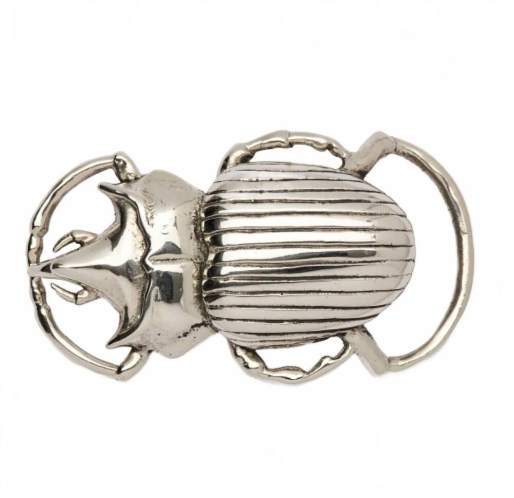 NEW CLARIS VIROT women's beetle belt buckle in silver